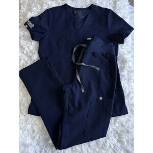 FIGS Technical Collection Women's Navy XS Scrubs Set Solid Medical Uniform